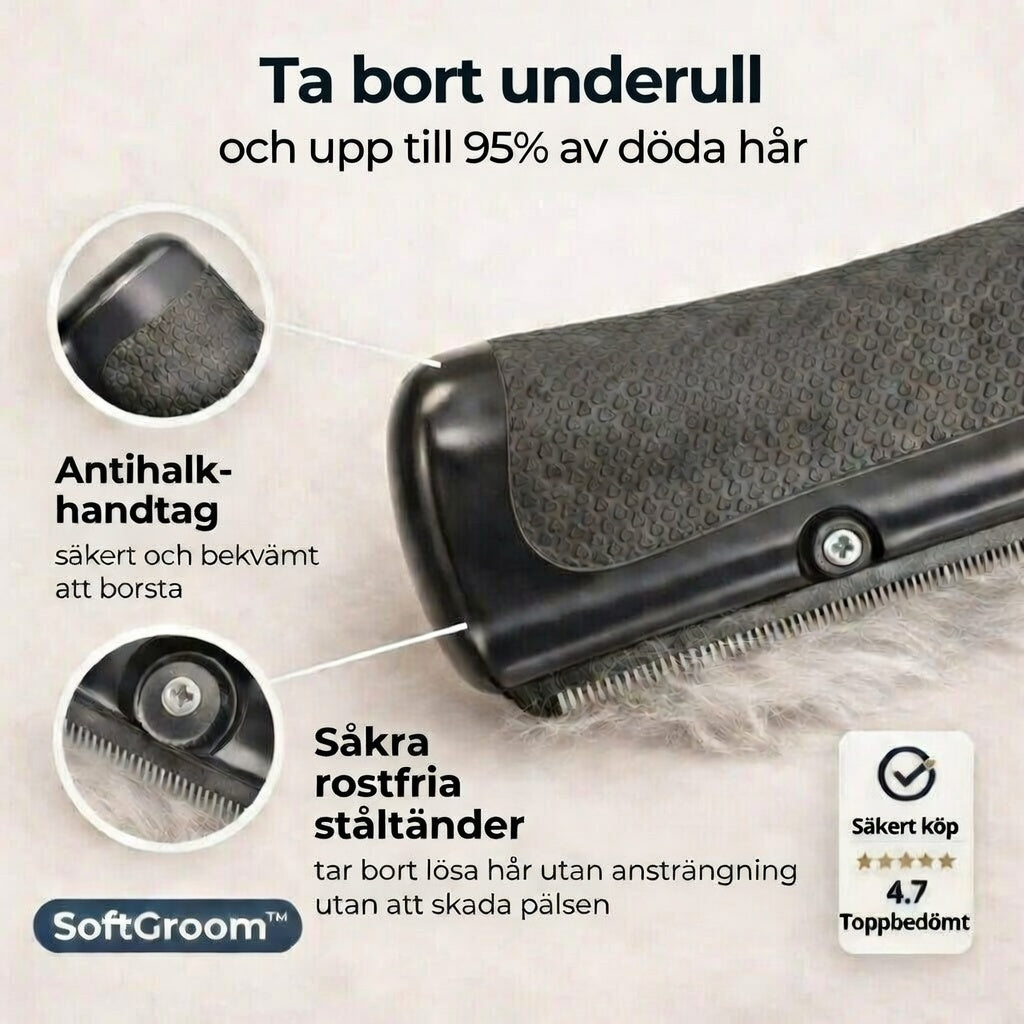 SoftGroom™ – Skonsam groomingborste för hundar & katter